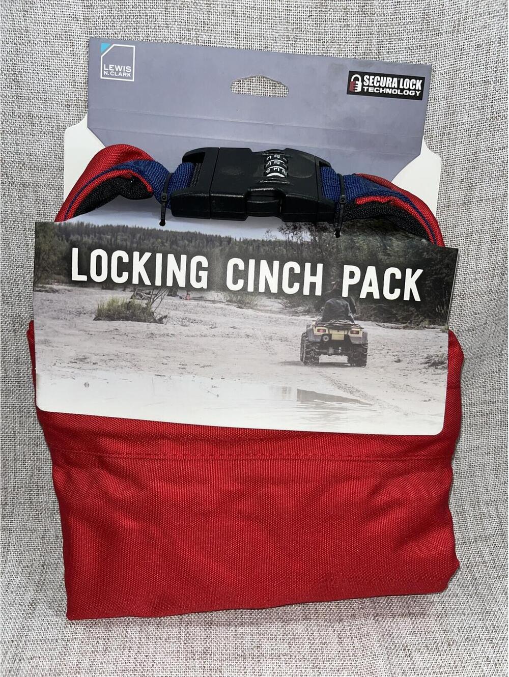 Lewis N Clark Locking Cinch Pack NWT Red Hiking Camping Vanlife Pool